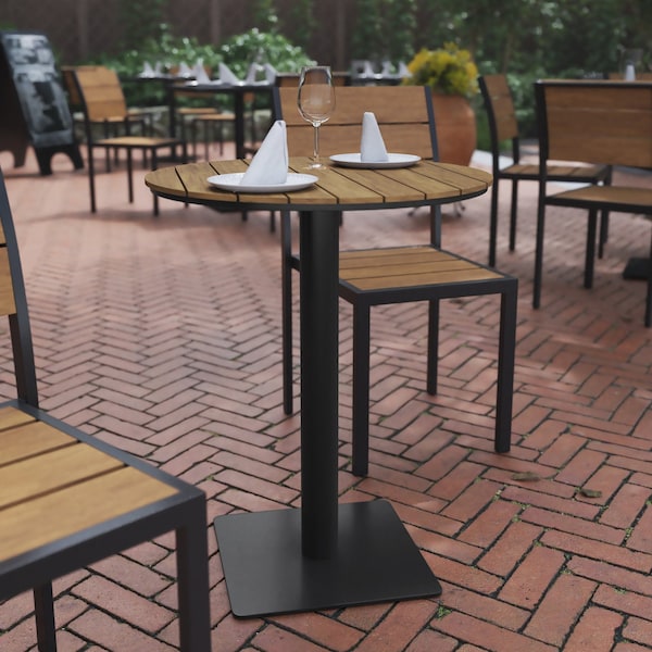 Flash Furniture Natural/Gray 24 Inch Round Outdoor Patio Table SB-TB106-NAT-GG - main